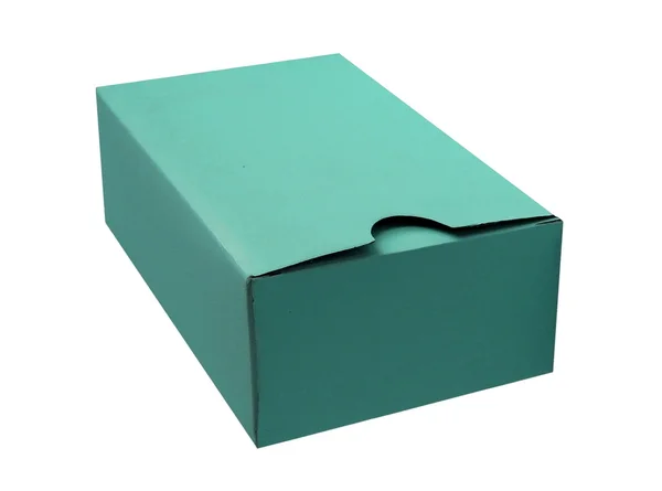 Caixa de papelão ciano — Fotografia de Stock