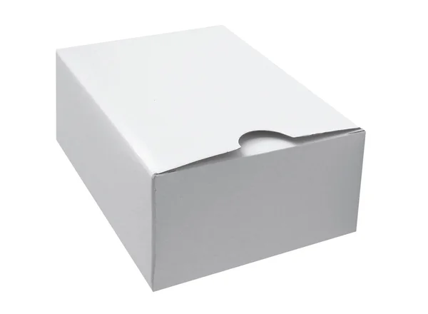 Caja de cartón blanco — Foto de Stock