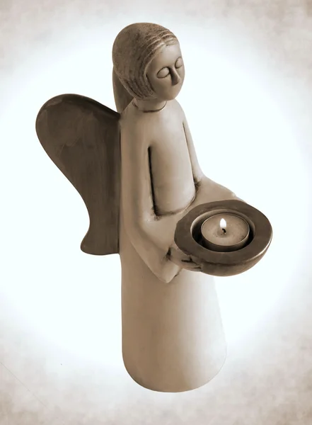 Keramický svícen anděl — Stock fotografie