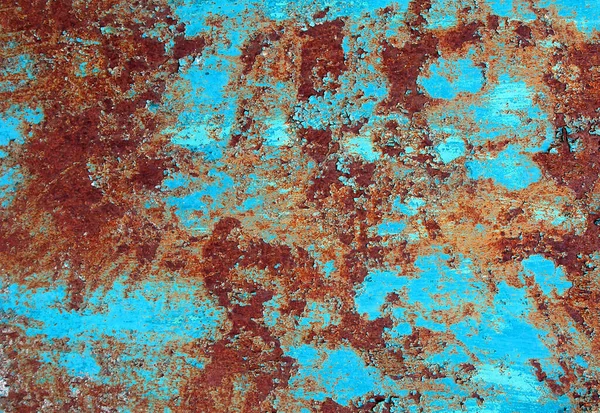 Hoja Acero Oxidado Con Restos Pintura Como Fondo Abstracto Único —  Fotos de Stock