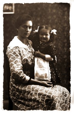 Vintage Fotoğraf: anne ve kızı