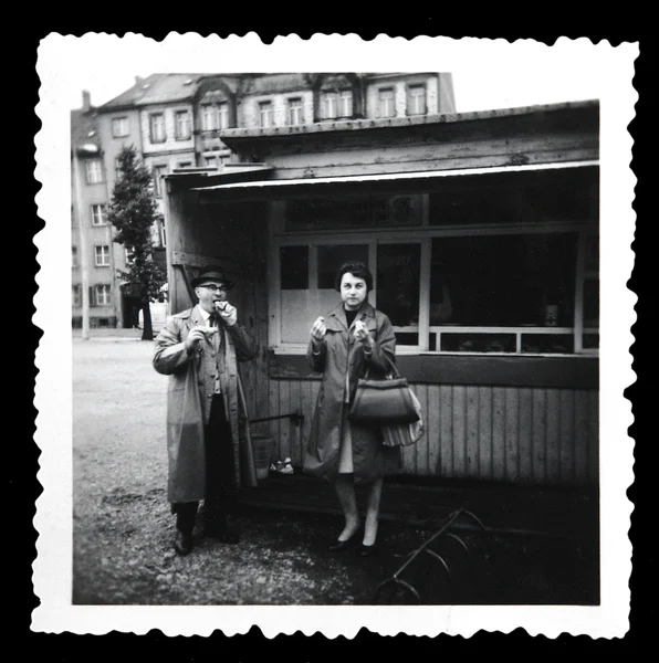 Vintage Foto: snabbmat café — Stockfoto