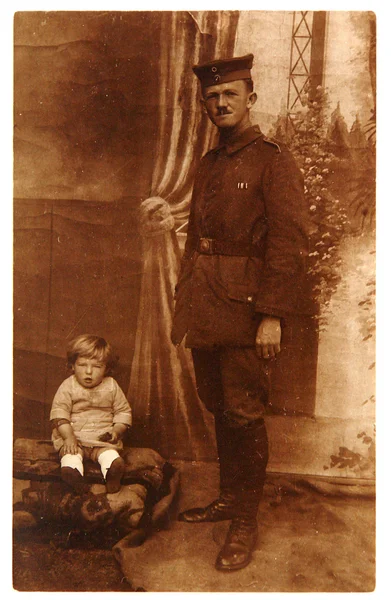 Vintage Fotoğraf: baba ve kız — Stok fotoğraf