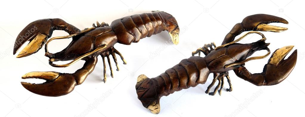 Bronze crayfish figurine