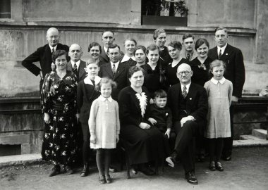 Vintage Fotoğraf: açık havada poz insanlar