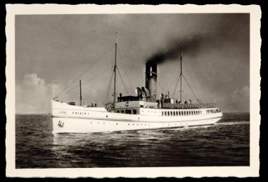 Antika fotoğraf gemi Frisia ben denizde