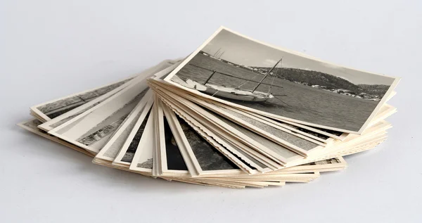 Πολλές Παλιές Ασπρόμαυρες Φωτογραφίες Σχετικά Θέμα Του Τουρισμού Και Ταξιδιών — Φωτογραφία Αρχείου