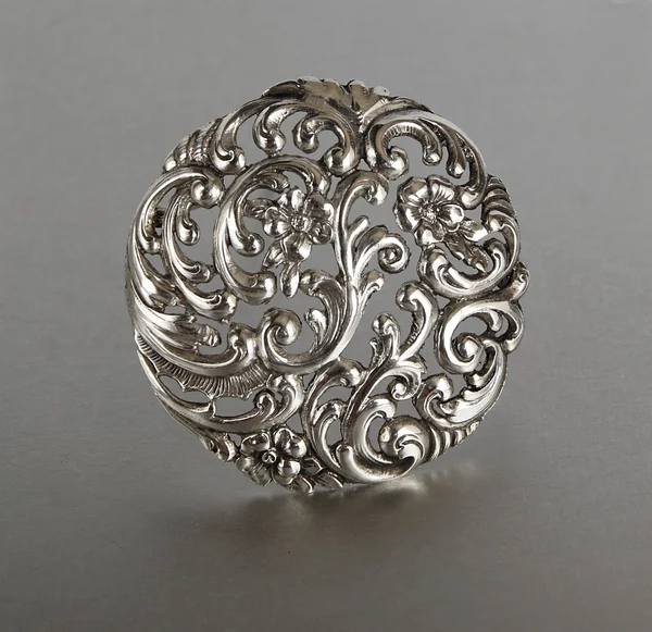 Antique silver brooch — Stock Photo, Image