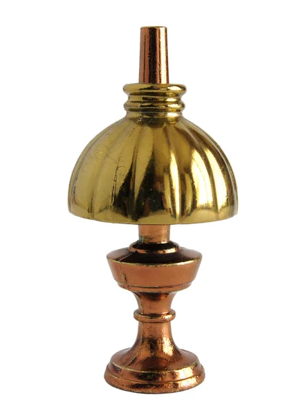 Miniaturowy mosiądz antyczny stół Lampa — Zdjęcie stockowe