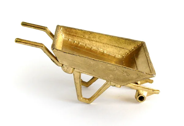 Brass miniature of wheelbarrow — Stock Photo, Image