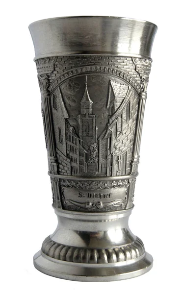 Чашка вина Pewter — стоковое фото