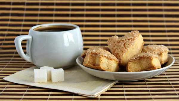 Homemade pastries and cup of coffee — Stock Photo, Image