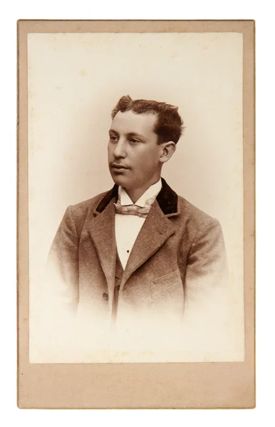 Vintage photo: man posing in studio — Stock Photo, Image