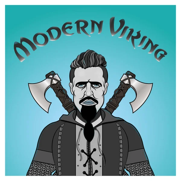 Baltalı Görkemli Modern Viking — Stok Vektör