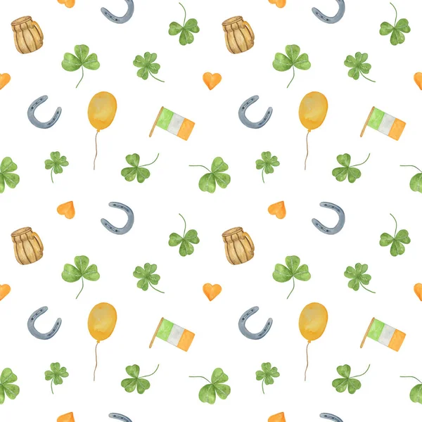 爱尔兰地图 剪影用洗发水叶 安排爱尔兰春季国庆圣帕特里克节 — 图库照片