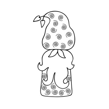 Aziz Valentine karikatür çizimi için sevimli cüce küçük süslü yaratık, aşk için düz tasarım, duygular için bayram tebrik kartları, davetiyeler, afişler, romantik peri masalı yaratığı