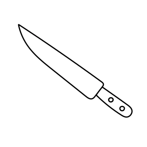 Ilustración simple del vector de la cuchilla del esquema, utensilio para cocinar, accesorio de cocina para la preparación de alimentos — Archivo Imágenes Vectoriales