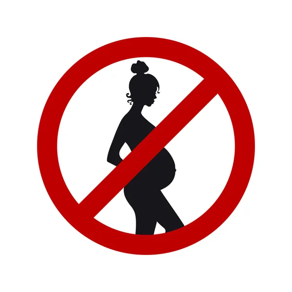 Gevaarlijk Voor Zwangere Vrouwen Zwart Vrouwelijk Silhouet Van Een Zwangere — Stockvector