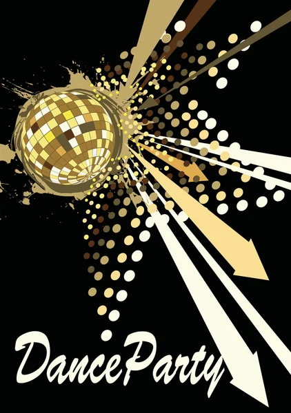 Dance poster with pulsate star — Stock Vector