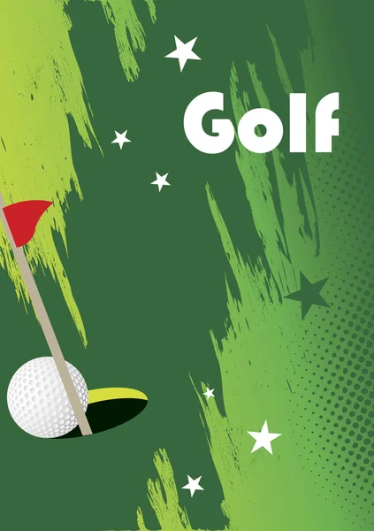 Cartaz de golfe com estrelas — Vetor de Stock