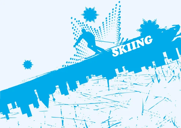 Mavi ski arka plan Vektör Grafikler