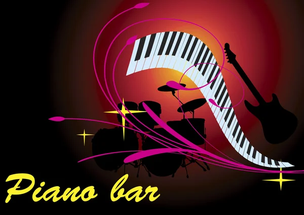 Pink piano bar — Stock Vector