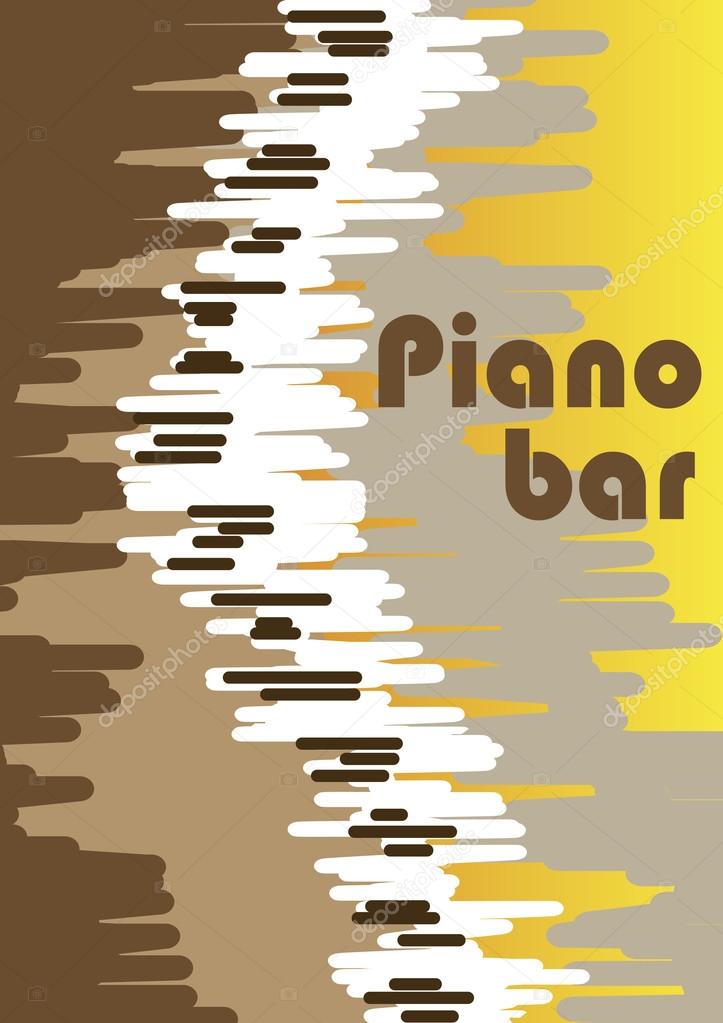 Abstract piano bar poster
