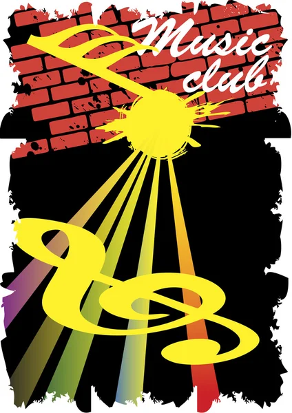 Soyut staff.music club poster.retro duvar. — Stok Vektör