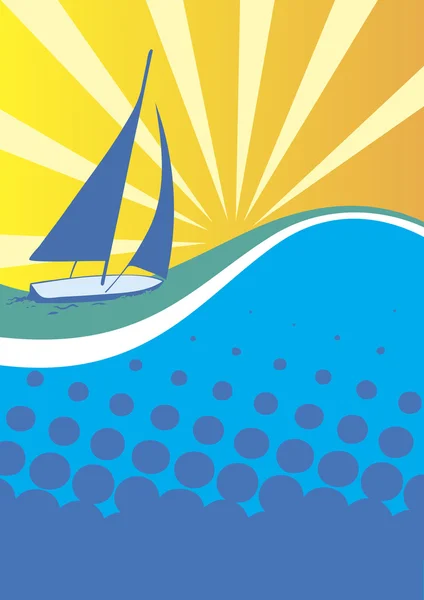Yacht club banner.sunny viz pozadí — Stockový vektor