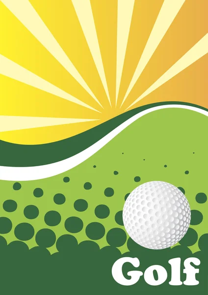 Fundo de golfe verde abstrato com raios de sol — Vetor de Stock
