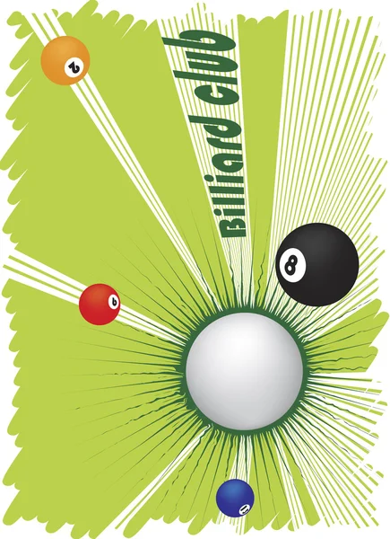 Bannière club de billard avec motif vert abstrait — Image vectorielle