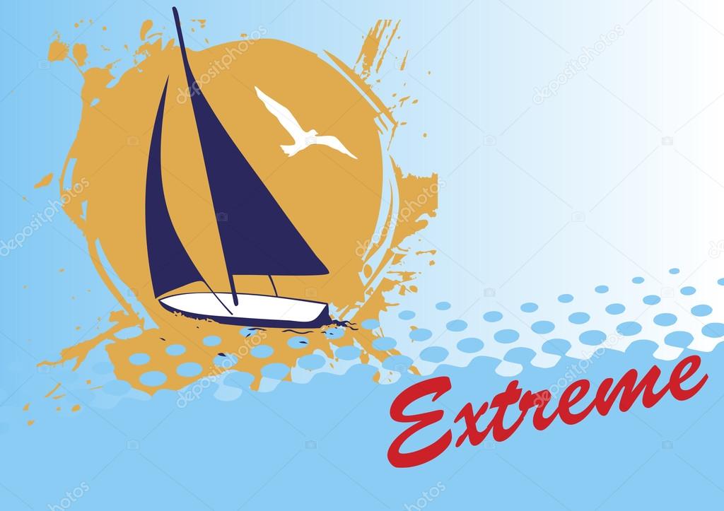 Abstract blue background for extreme yacht sport