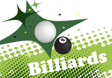 Yeşil arka plan Bilardo afiş için