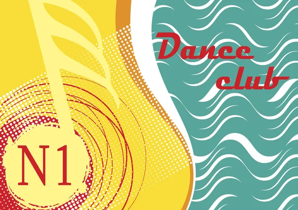 Banner de clube de dança horizontal com motivo do mar —  Vetores de Stock