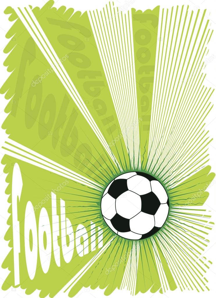 Green football explosion.Vector background for posters