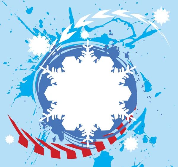 Copo de nieve extremo.Bandera de invierno abstracta — Archivo Imágenes Vectoriales