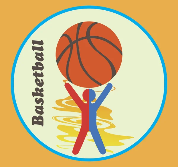 Blau-rotes Basketball-Emblem — Stockvektor