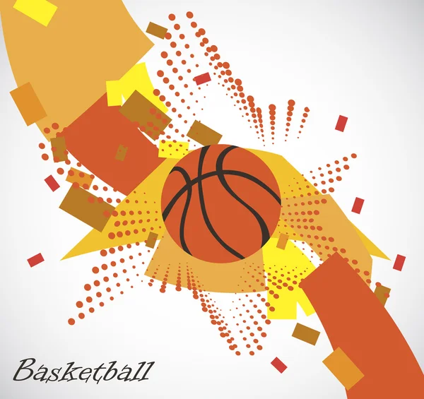 Campo de juego abstracto de baloncesto con estrella — Vector de stock