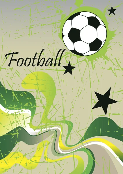 추상 축구 포스터입니다. 녹색 배경 — 스톡 벡터