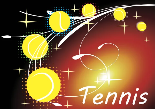 Bannière de tennis horizontale — Image vectorielle