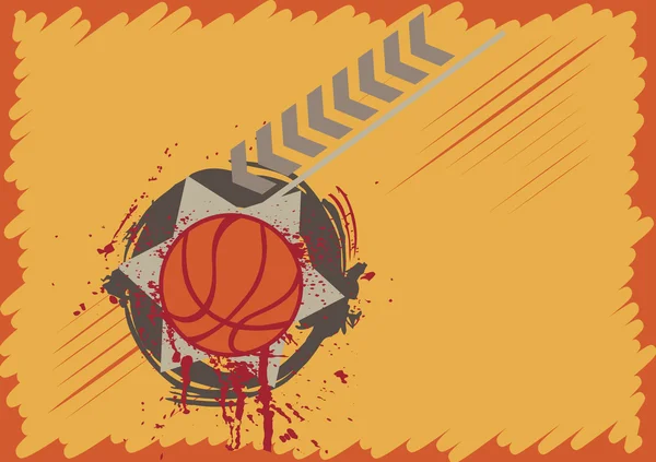 スプラッシュと抽象的なバスケット ボールのプレイ フィールド — ストックベクタ