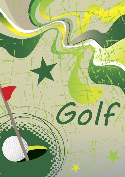 Abstrakt grön golf affisch — Stock vektor