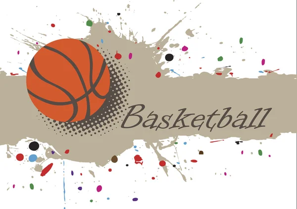 Abstrakte splash.basketball Hintergrund mit bunten Punkten — Stockvektor