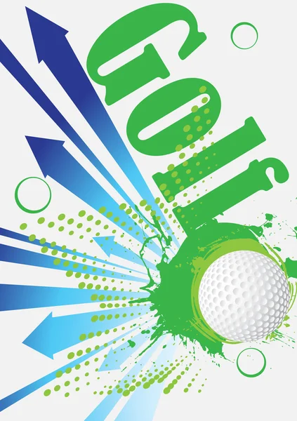 Vertical golf poster with arrows — Stock Vector