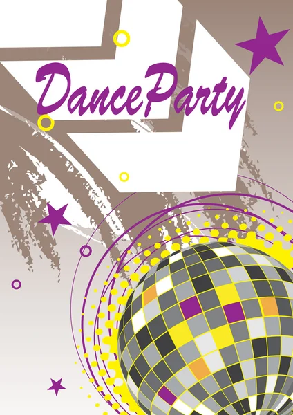 Dance party poster with arrow — Stock Vector