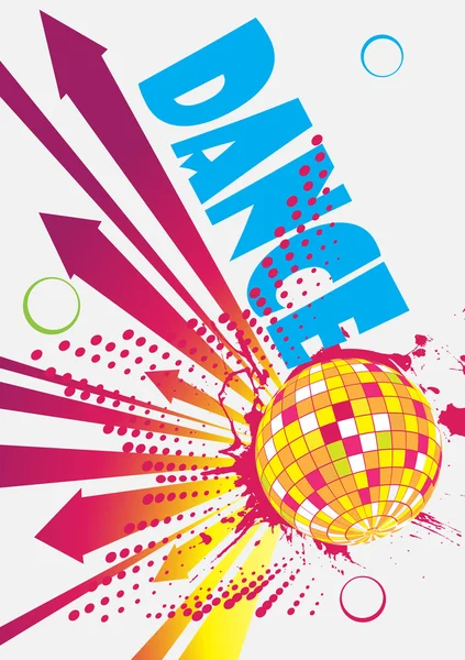 Dance party poster with arrows — Stock Vector