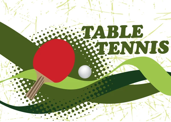 Affiche abstraite de tennis de table avec vagues vertes — Image vectorielle