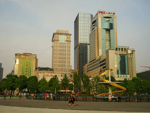 Chengdu Čína Října2016 Cityscape Chengdu Čína Chengdu Jedním Tří Nejlidnatějších — Stock fotografie