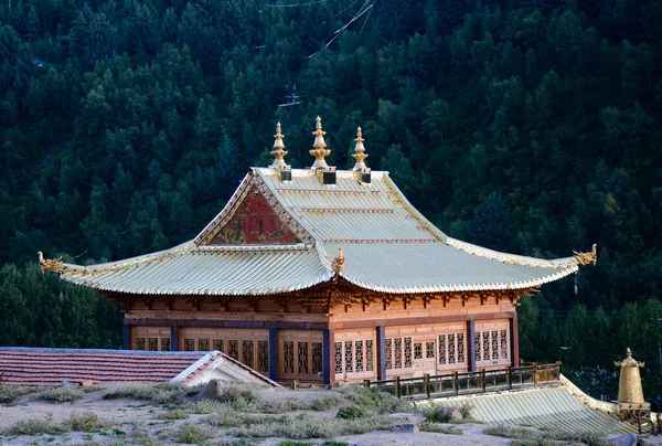 Starożytna Świątynia Tybetańska Daocheng Chiny Daocheng Jest Małym Regionem Który — Zdjęcie stockowe