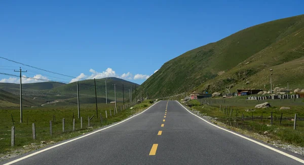 Bergstraße Tibetischen Cham China Cham Ist Der Östlichste Teil Des — Stockfoto